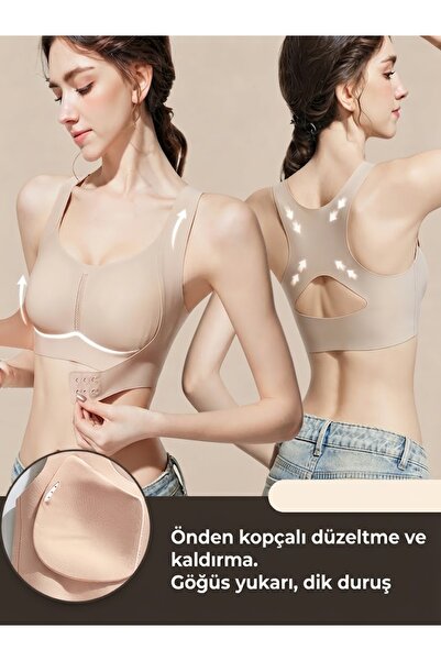 aryam butik Önden Kapanan Ayarlanabilir Yoga Spor Sütyeni, Kadınlar İçin, Des...