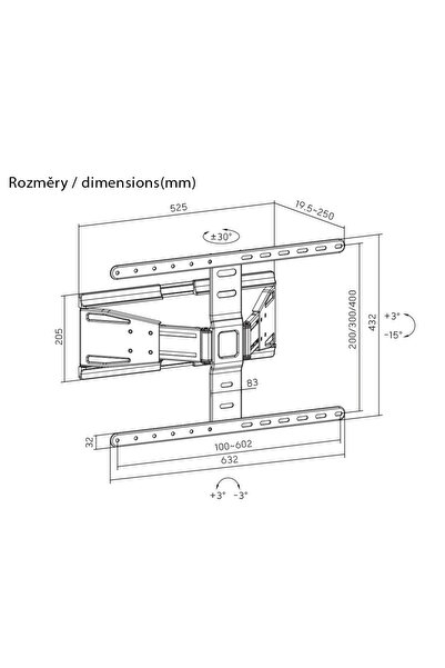 Gogen Suport TV Slim XL, 43 "-90 " (109 - 229 cm), 50 kg, înclinare verticală și rotație laterală, negru