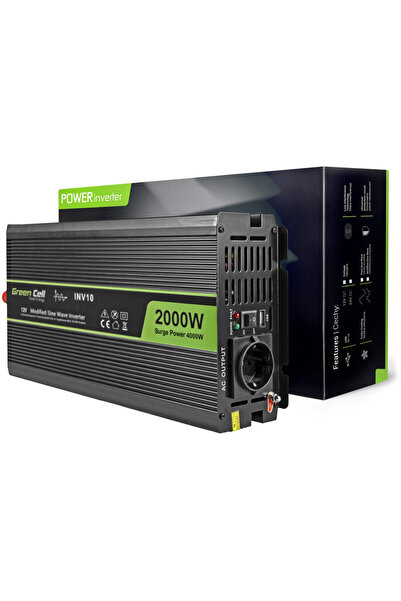 Green Adaptor/invertor de alimentare Cell INV10 Auto 2000 W Negru