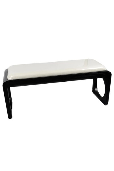 Mikasa Moor Beyaz Siyah Ahşap Ayaklı Bench 123x40x53cm