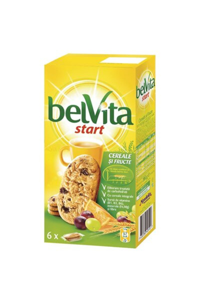 Belvita Biscuiți de mic dejun integrali cu fructe, Mic dejun, 300 g