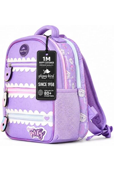 Glossy Bird Backpack for Kids, 12 Inch Preschool School Bag for Preschool, Lightweight Ergonomic Kids Backpack, Water Resistant, Padded Breathable Back & Shoulder Straps