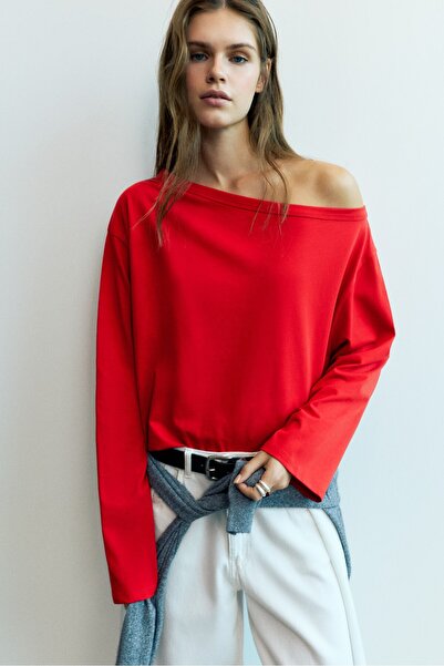 Pull & Bear Asimetrik oversize tişört