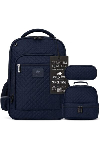 Glossy Bird Kids 3 Piece School Backpack Set with Lunch Bag & Pencil Case, Li...