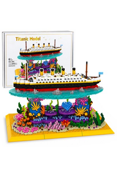 Generic Brand Cărămizi de construcție Navă Titanic pe un recif de corali 3892...