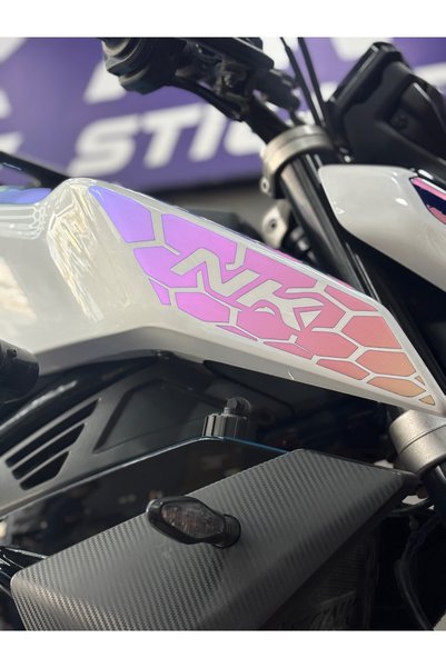 Banxtre CFMOTO NK450 için Yan Grenajlara Uyumlu NK Yazılı Petekli Sticker Set...