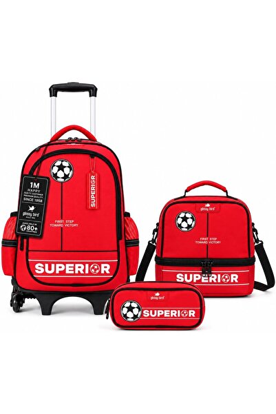 Glossy Bird Kids 3 Wheel Trolley School Backpack Set, 3 wheel Detachable Roll...