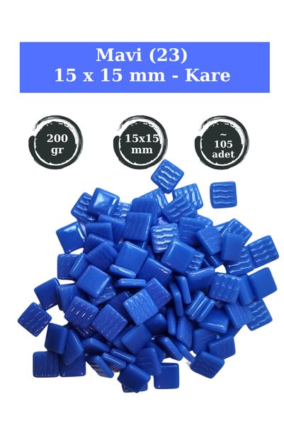 Zen Mozaik Sanatsal Mozaik Çalışmalarınız için 15 x15 mm - Kare Cam Mozaik Ta...