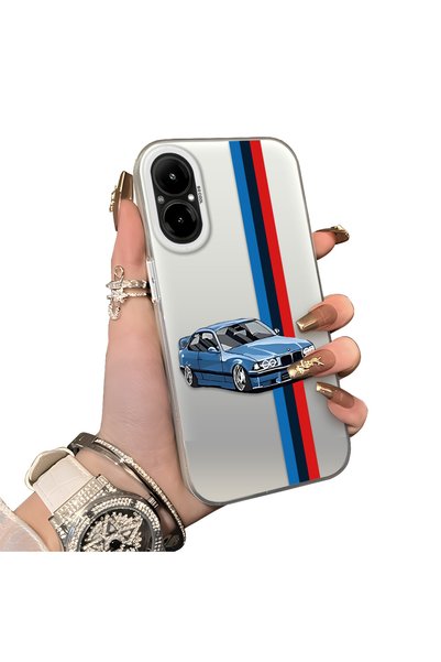 Hontinga Realme 12 Lite Compatible Silicone Edge Hard Back Case Bmw Patterned...
