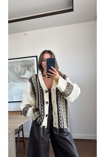 sinem kıvanç DESENLİ ÖRGÜ HIRKA