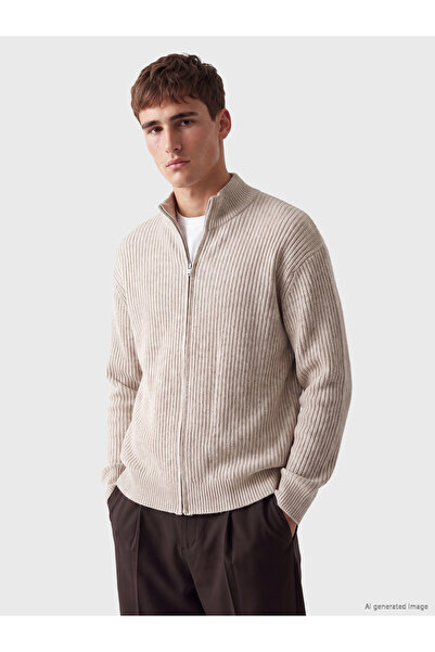 LC Waikiki Regular Fit Mock Neck Men's Knitwear Cardigan