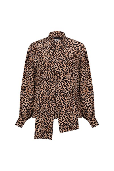 Beauty Omelette Leopar Desen Fular Detaylı Gömlek
