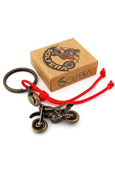 Solfera Motocross Offroad Racing Motorcycle Bronze Metal Keychain Ky215