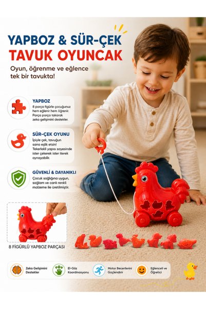 KAYAX Yürüyen Tavuk Yapboz Zihinsel ve Fiziksel Gelişim