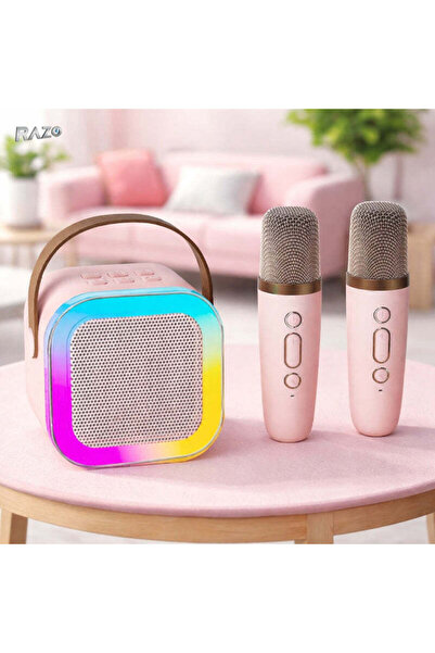 Razo Mini sistem karaoke RAZO, 2 microfoane, Boxa portabila 5W, Bluetooth, Lu...