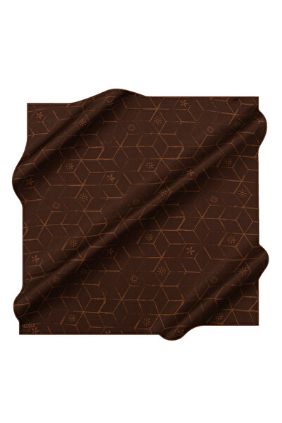 Aker Kahverengi 90X90 İpek Twill Eşarp