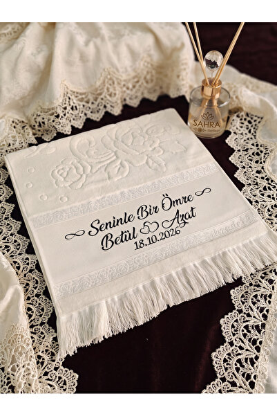 Sahra Çeyiz Nakış Kişiye Özel Yazı İşlemeli Etamin Gelin Damat Bohçası Nakışl...