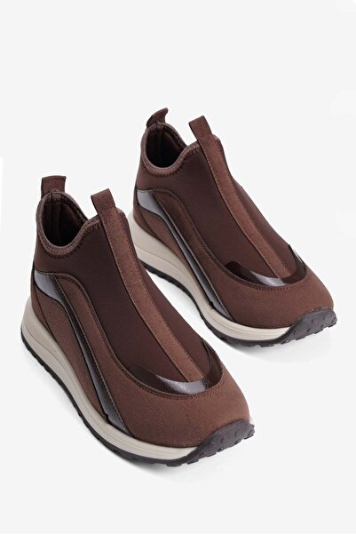 Mubiano Γυναικεία Stretch Sneakers χωρίς κορδόνια, με λεπτομέρειες από σουέντ...