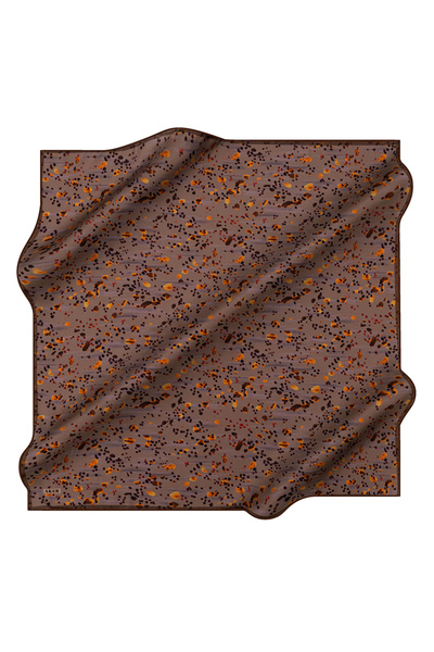 Aker Kahverengi 90X90 İpek Twill Eşarp