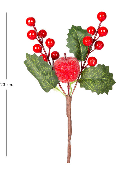 Herdekora Ornament de Crăciun, Pădure de iarnă, Roșu - Cu măr, 23 cm