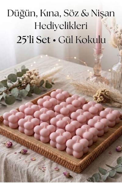 MUBA KIDS 25 Adet Mini Bubble 3,5x3,5cm. Nişan, Düğün, Söz, Kına, Sünnet, Kız...
