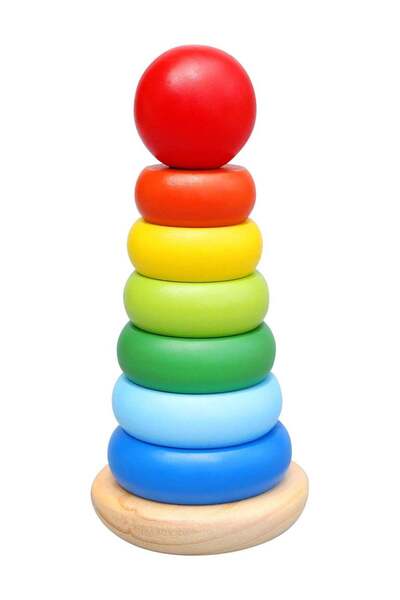 Hope Stacking Rings Set Wood Montessori Ring Sensory Baby Links Stacker Toy R...