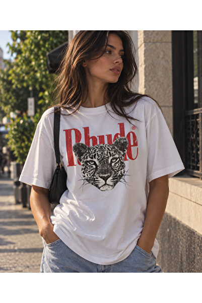 Guato Specijalna bela majica sa leopard printom