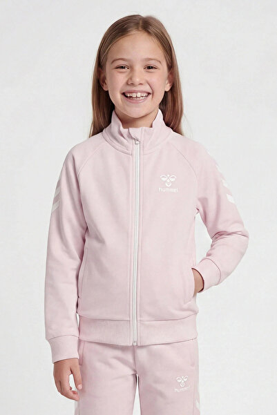 hummel Cotton Stand Collar Zippered Sweatshirt for Girls Sweat 921136