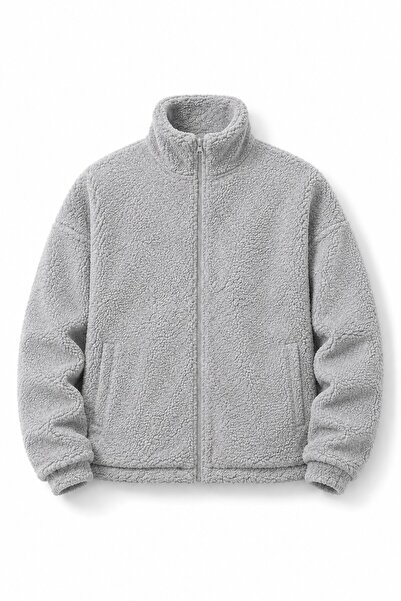 GHASSY CO . Erkek Alaska Regular Peluş Sherpa Kışlık Tam Fermuarlı Polar Swea...