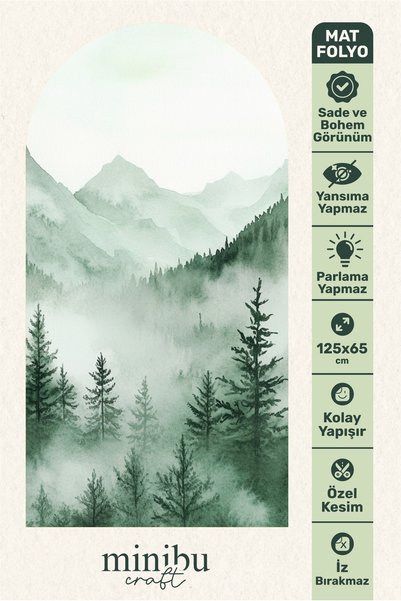 Minibu Craft Misty Pine Forests Bohemian Arch Boho Arch Modern Wall Sticker Mnb-80