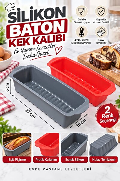 PLASTMARKET Silikon Baton Yapışmaz Kek & Ekmek Kalıbı