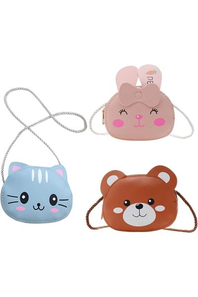 TERRIFI 3 Pieces Kids Shoulder Bag, Cute Animal Cartoon Mini Crossbody, Leath...