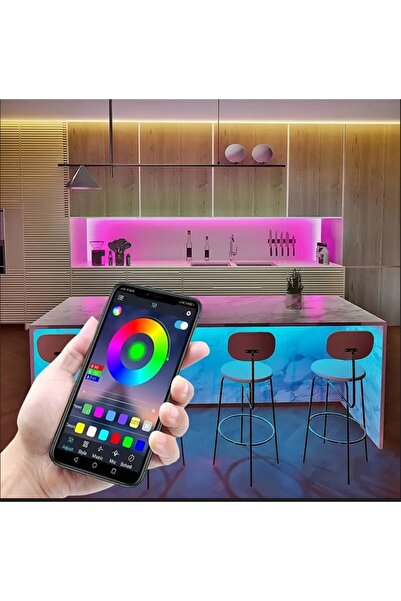 Mighty 5 METRE USB KUMANDALI RGB TELEFON KONTROLLÜ MUTFAK DOLABI TV ARKASI ANİMASYONLU ŞERİT LED PARTİ