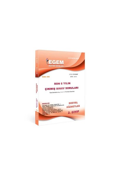Egem Eğitim Yayınları AÖF 2. Sınıf Sosyal Hizmetler Güz Dönemi 3. Yarıyıl Çık...