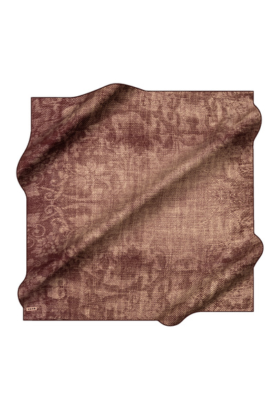 Aker Burgundy 90X90 Silk Twill Scarf