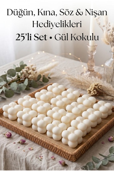 MUBA KIDS 25 Adet Mini Bubble 3,5x3,5cm. Nişan, Düğün, Söz, Kına, Sünnet, Kız...