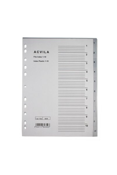 Acvila Пластмасови разделители за индекси 1-10 А4, AC8235