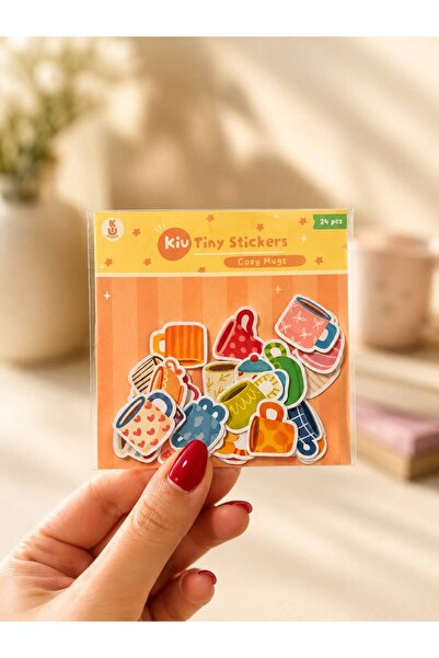 Kiu Studio 24'lü Mini Çıkarma Paketi | Kupa, Bardak Sticker Seti