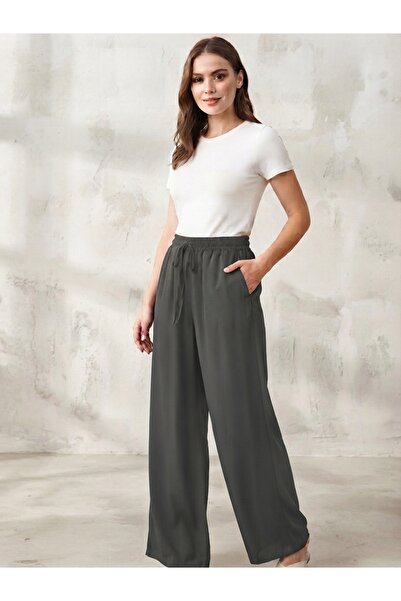 Banadamoda Women's Cupra Modal Fabric Adjustable Lace-Up Trousers with Elasti...