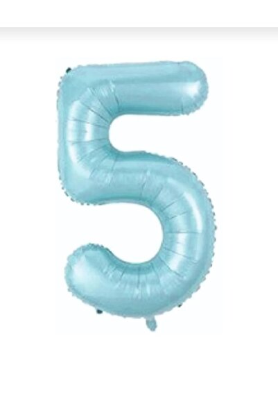 Folyo Balon 5 Rakamı Helyum Balon 76cm Mavi Renk - 5 Yaş Balonu - Doğum Günü Süsü