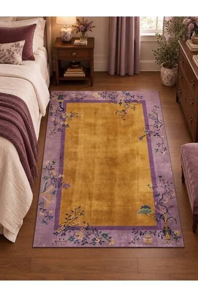 YTR HOME Dijital Baskı Yıkanabilir Kaymaz Taban Dekoratif Salon Mutfak Halısı...
