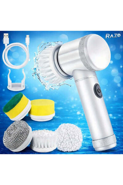 Razo Perie rotativa electrica GlowClean Magic Brush, Aparat curatare baie, bu...