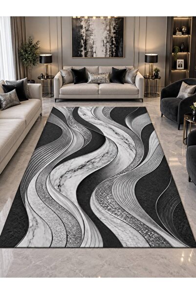 YTR HOME Dijital Baskı Yıkanabilir Kaymaz Taban Dekoratif Salon Mutfak Halısı...