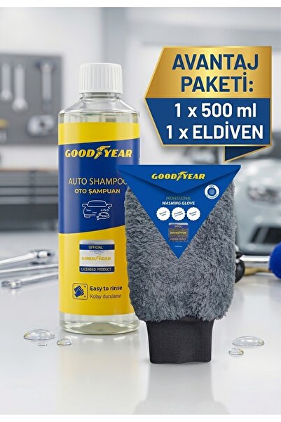 Goodyear 500 ML OTO ŞAMPUANI + PRO OTO YIKAMA ELDİVENİ