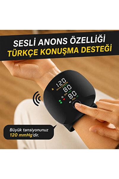 Yenimiyeni Dijital Türkçe Konuşan Tam Otomatik Bilekten Tansiyon Ölçme Aleti ...