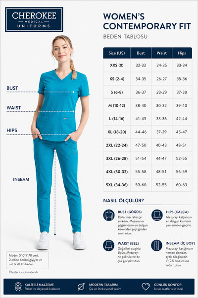 Cherokee Ip072A Women's Scrubs Single Bottom Surgical Pants – Imported, Straight Leg, 4 Pockets Doctor Nurse Single Bottom