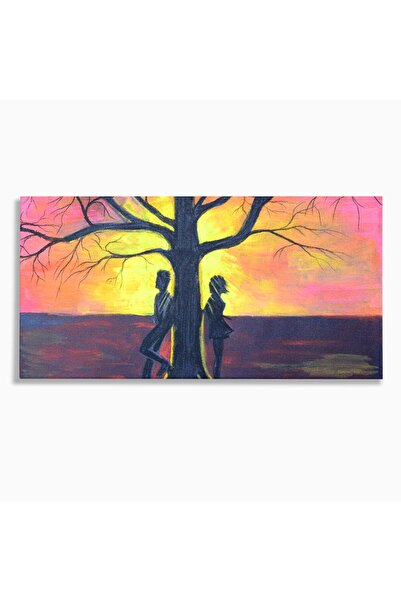 Luxcanva Tablou Canvas Cuplu La Apusul Soarelui 140x70 cm pe Sasiu Lemn Apus ...