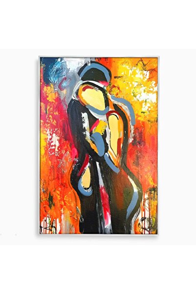 Luxcanva Tablou Canvas Iubire Pasionala 70x100 cm cu Rama Argintiu Living Amo...