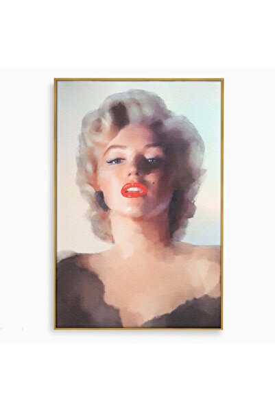 Luxcanva Tablou Canvas Marilyn Monroe 70x50 cm cu Rama Auriu Living Actrita S...
