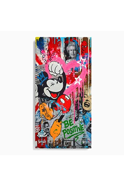 Luxcanva Tablou Canvas Be Positive 60x120 cm pe Sasiu Lemn Decorativ Birou Mi...